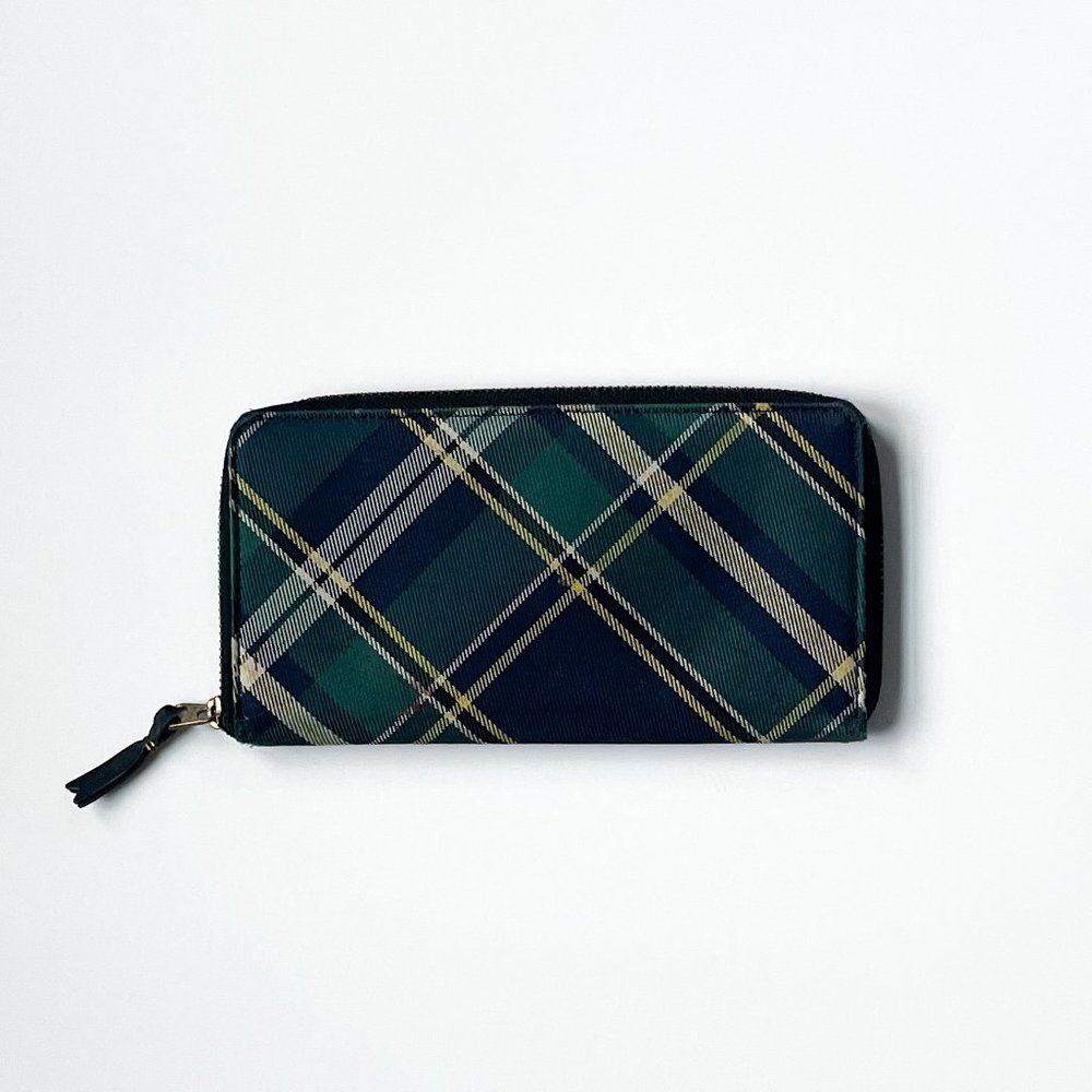 Comme des Garcons Brown Fabric  Green Tartan Wallet